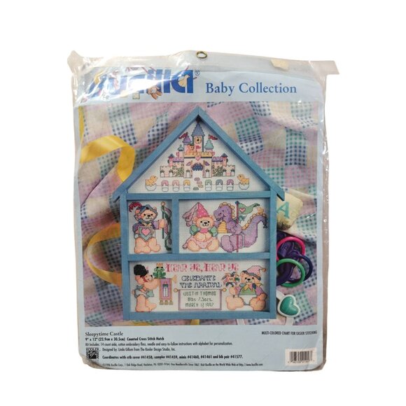 Bucilla Baby Counted Cross Stitch Kit Sleepytime Castle 9" X 12 NEW - Picture 1 of 4